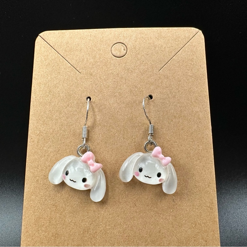 White Bunny Rabbit Earrings